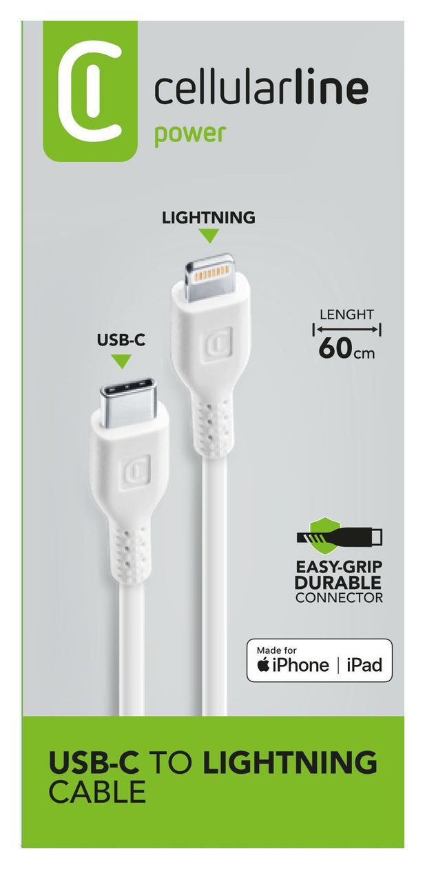 Power Cable Lightning auf USB C Männlich bis 30 W 0,6 m  (Weiß) 