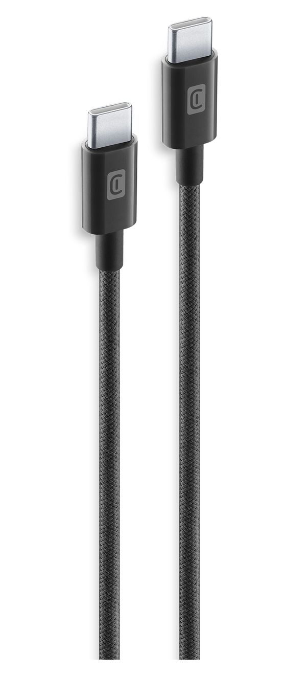 Power Cable Rundkabel USB C auf USB C Männlich bis 60 W 1,5 m  (Schwarz) 
