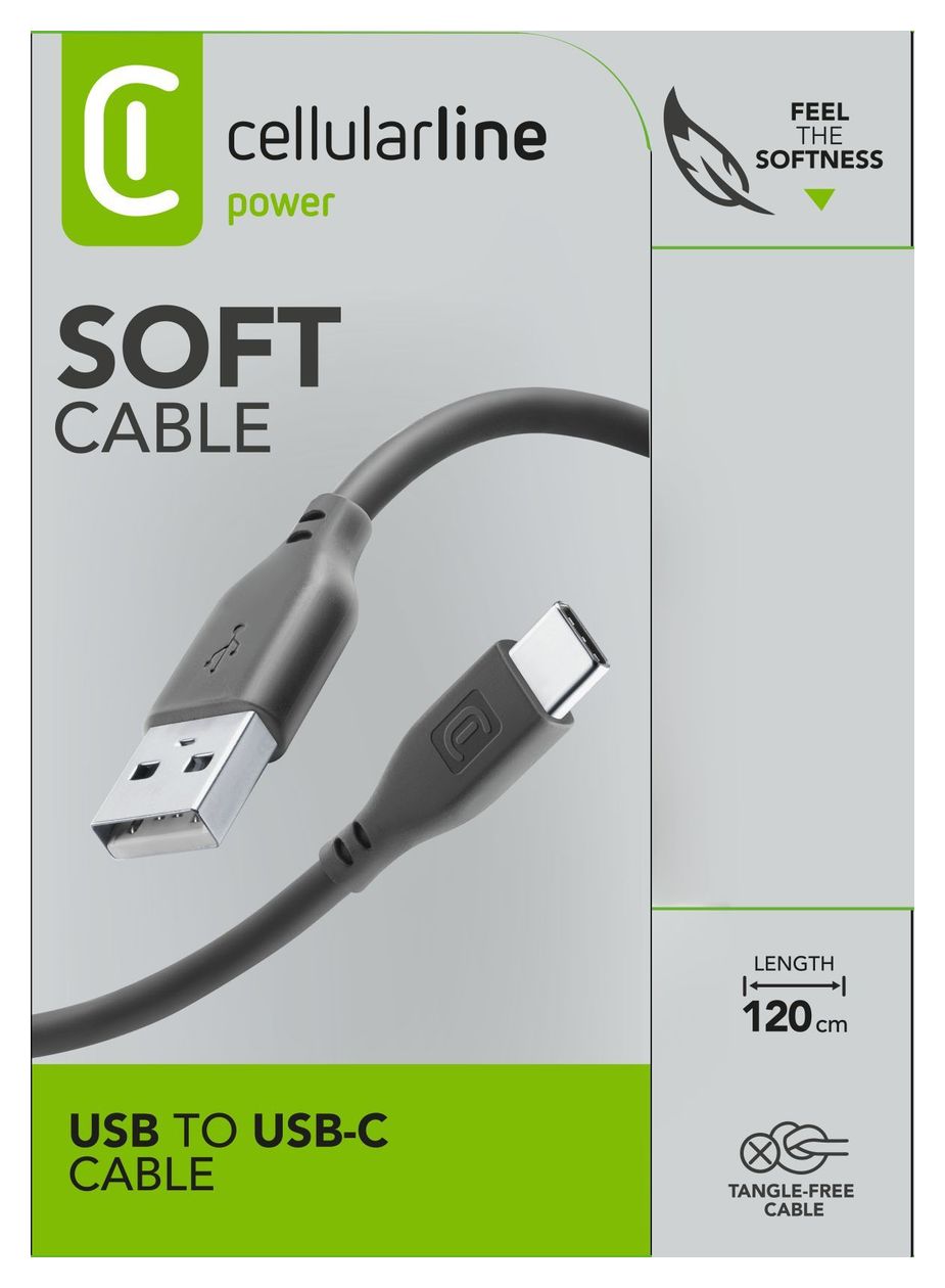 Soft Cable USB A auf USB C Männlich 1,2 m  (Schwarz) 