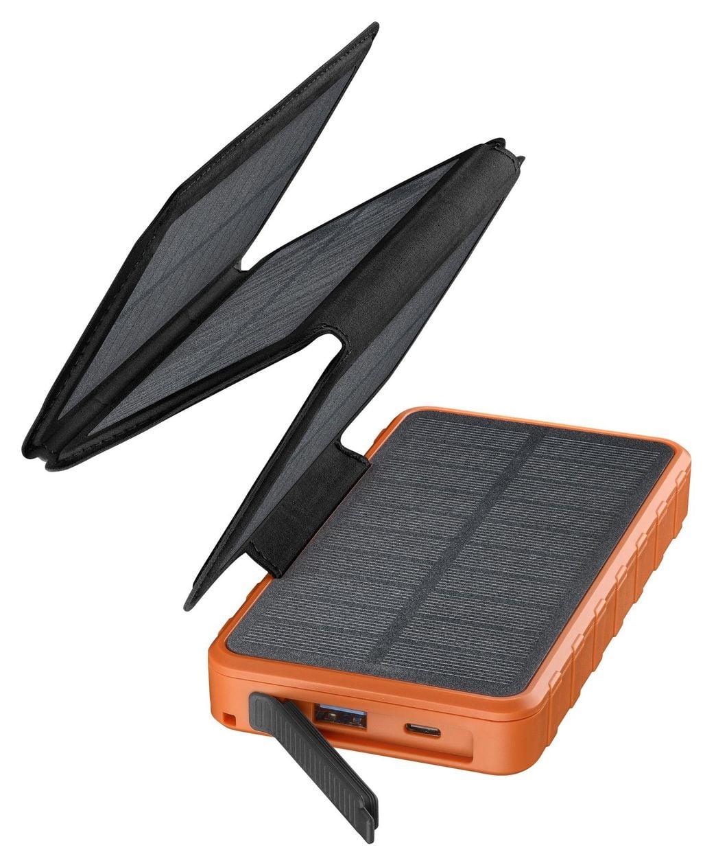 SOLAR POWER BANK PRO 4 ETFE SOLARPANELS 1.5W 10000 MAH 20W DOPPEL USB A+C ANSCHLUSS ORANGE 