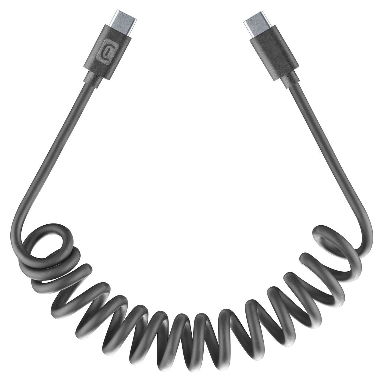 Spiral Cable Spiralkabel Rundkabel USB C auf USB C Männlich bis 60 W 1,2 m  (Schwarz) 