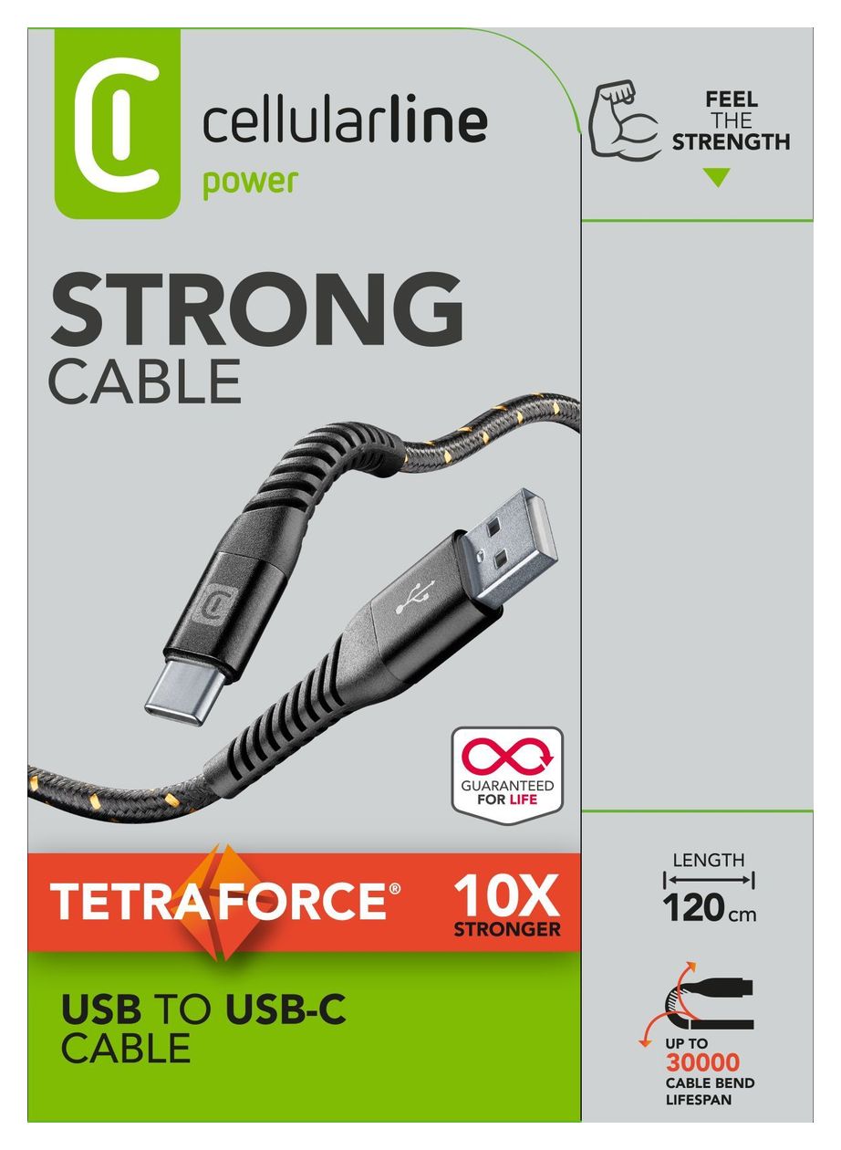 Tetra Force Cable USB A auf USB C Männlich bis 15 W 1,2 m  (Schwarz) 