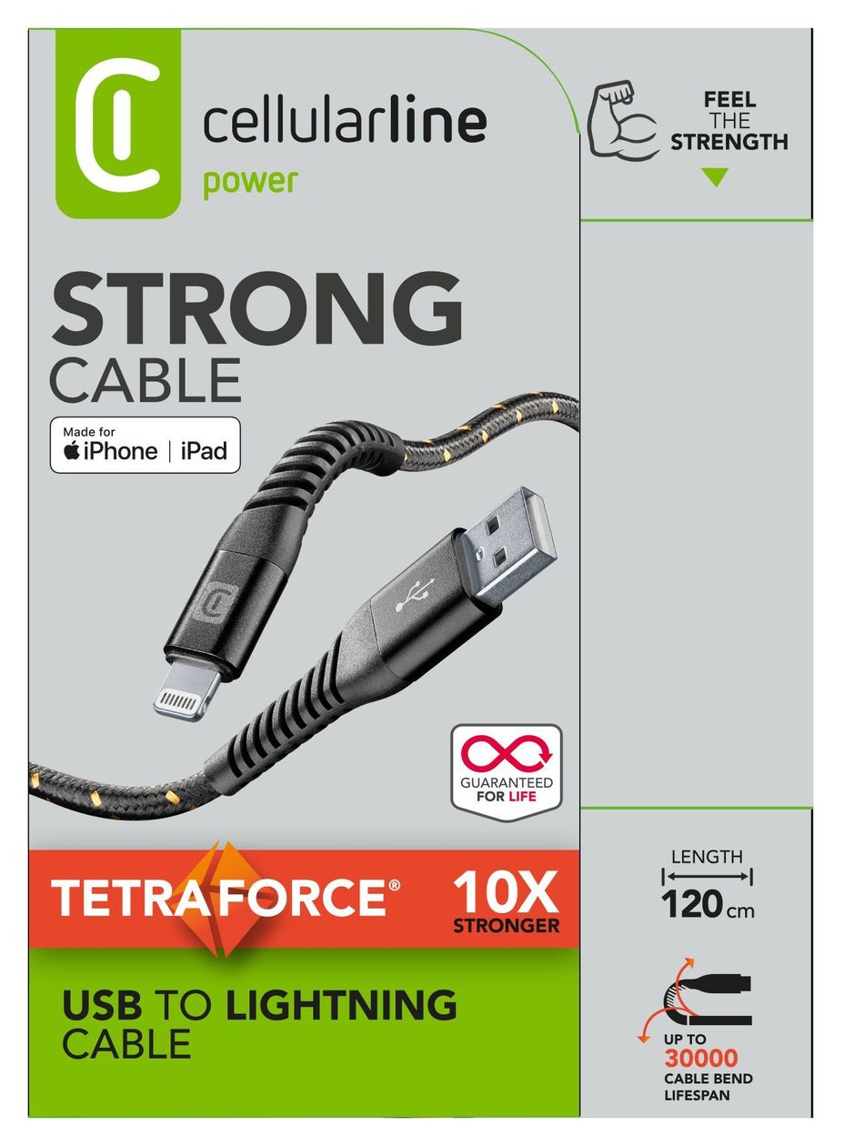 Tetra Force Cable Lightning auf USB A Männlich bis 12 W 1,2 m  (Schwarz) 