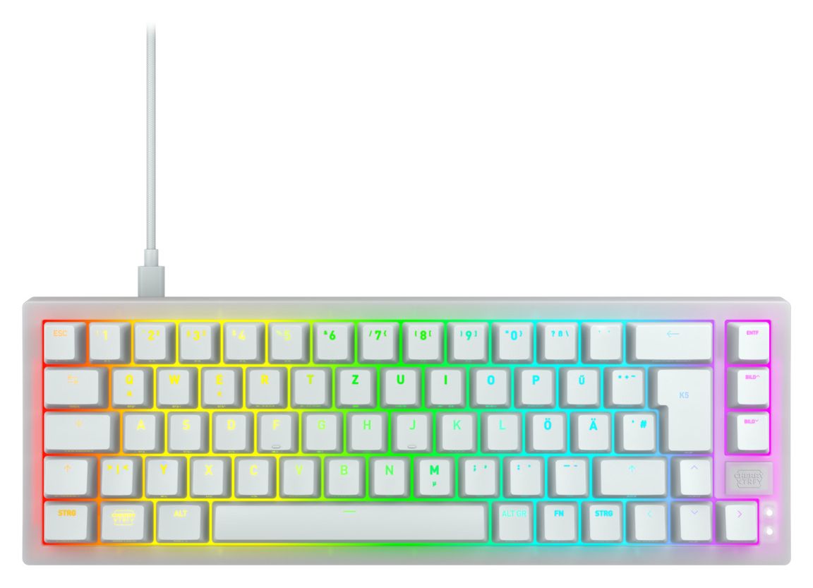 K5V2 Compact RGB-LED Gaming Tastatur USB  (Weiß) 