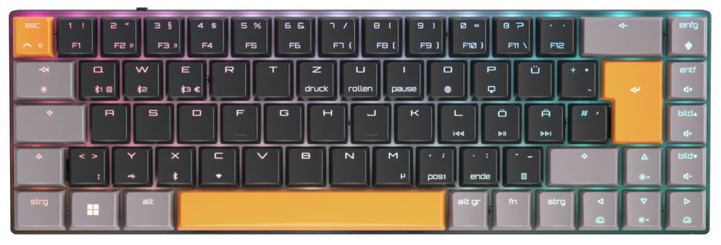 MX-LP 2.1 Compact Wireless RGB-LED Gaming Tastatur (Schwarz) 