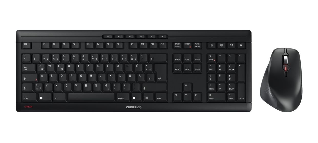 Stream Desktop Comfort Heimbüro Tastatur RF Wireless 2.4 GHz  (Schwarz) 