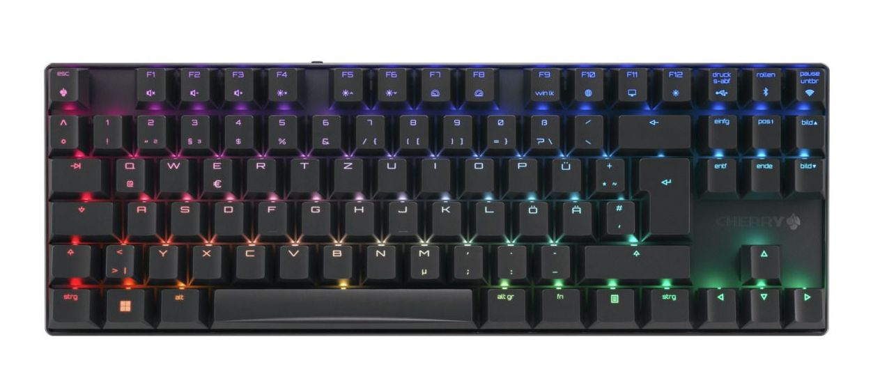 MX8.2 TKL Wireless RGB-LED Gaming Tastatur USB + RF Wireless + Bluetooth 2.4 GHz  (Schwarz) 