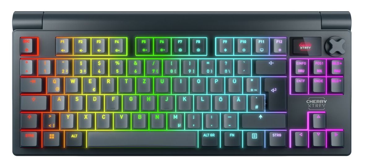 MX8.3 TKL Wireless RGB-LED Gaming Tastatur USB + RF Wireless + Bluetooth 2.4 GHz  (Grau) 