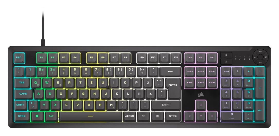 K55 Core RGB-LED Gaming Tastatur USB  (Grau) 
