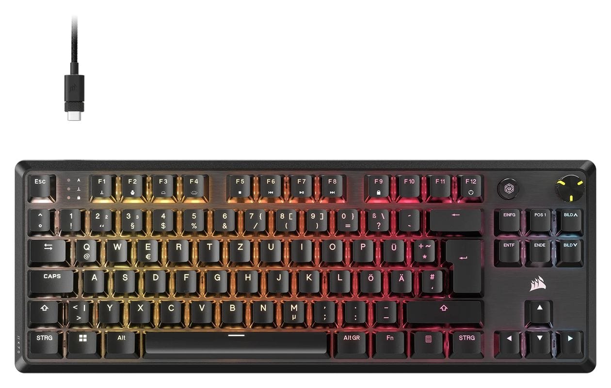 K70 Core TKL RGB-LED Gaming Tastatur USB  (Schwarz) 