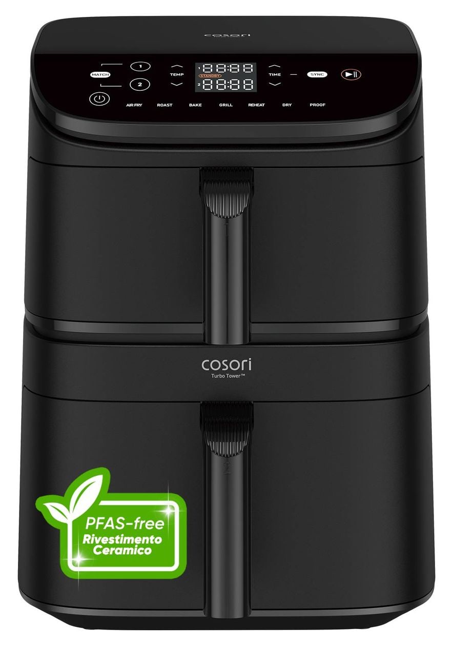 Turbo Tower Basic Doppel Heißluftfritteuse 10,8 l 2630 W  (Schwarz) 