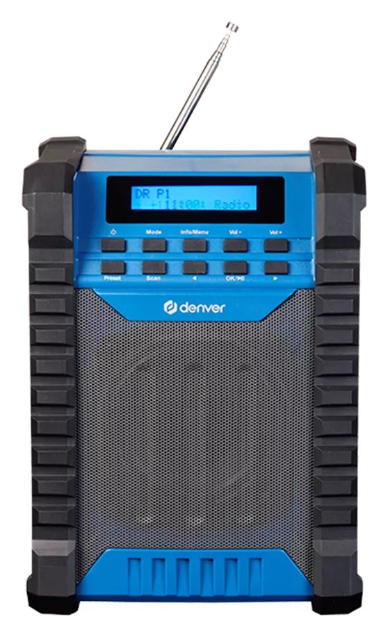 WRD-60 Bluetooth DAB, DAB+, FM Radio Tragbar Spritzwassergeschützt IP54  (Schwarz, Blau) 