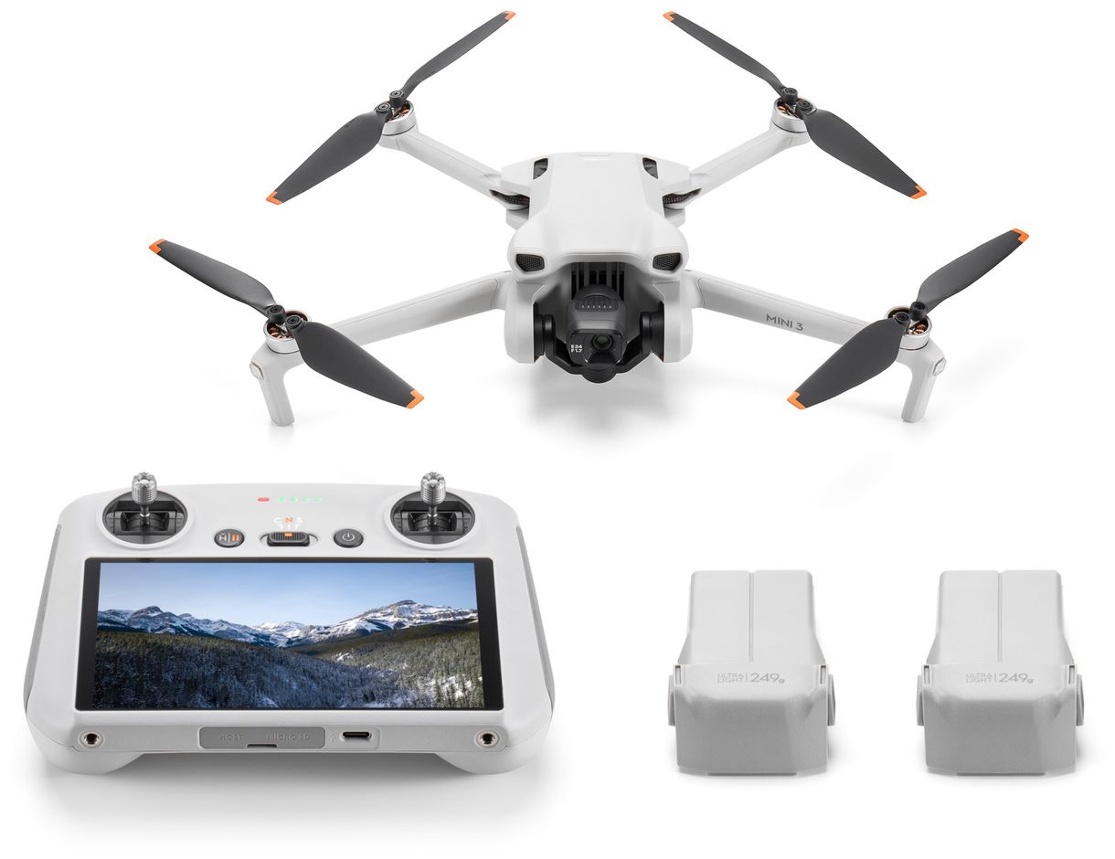 Mini 3 Fly More Combo & RC 4000 x 3000 Pixel Quadrocopter Multicopter/Drohne (Grau) 