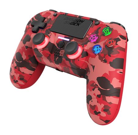 Mizar Analog / Digital Gamepad PlayStation 4 kabellos (Camouflage, Rot) 