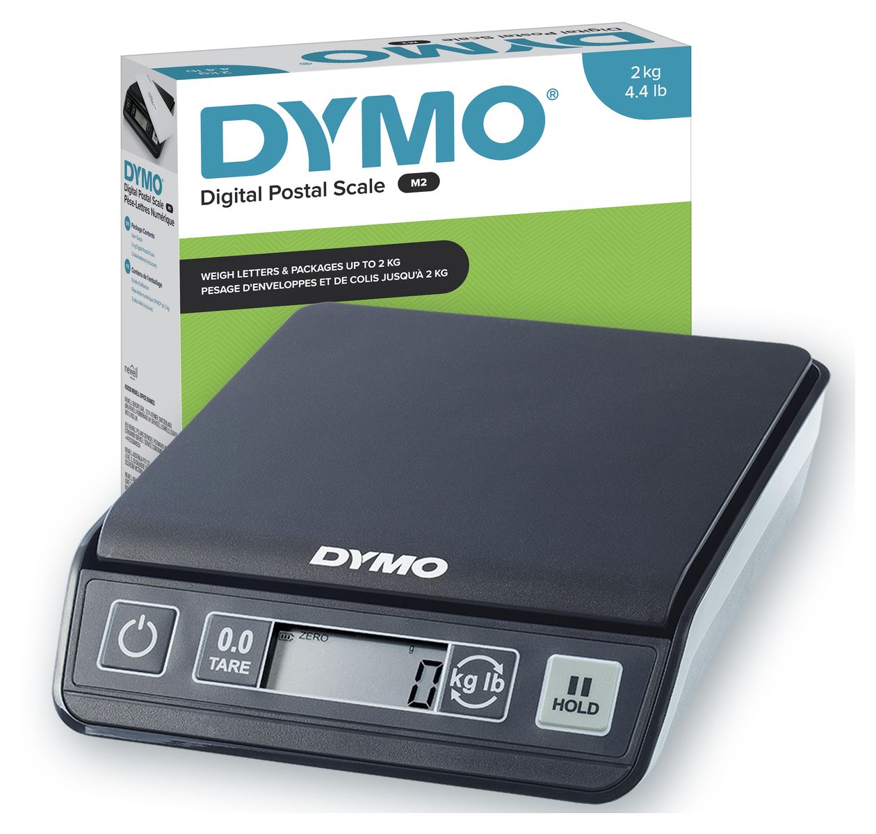 DYMO M2 Paketwaage | bis zu 2 kg | USB Briefwaage mit LCD-Bildschirm 