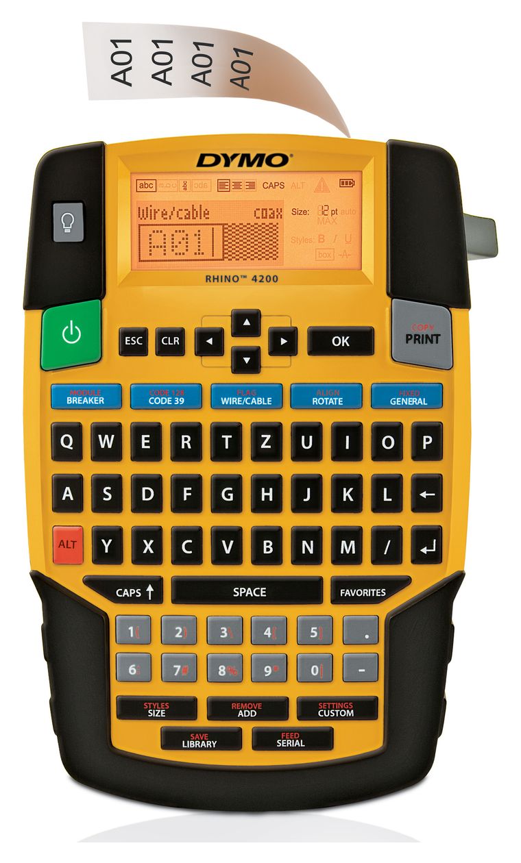 DYMO Rhino 4200 Etikettiergerät | Industrielles Beschriftungsgerät mit QWERTZ Tastatur 