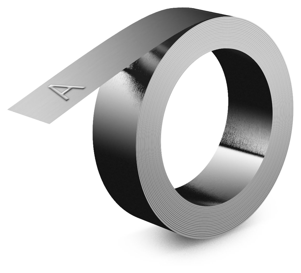 Dymo Rhino Prägeetikettenband | 12 mm x 6,4 m | Edelstahl | nicht klebendes 