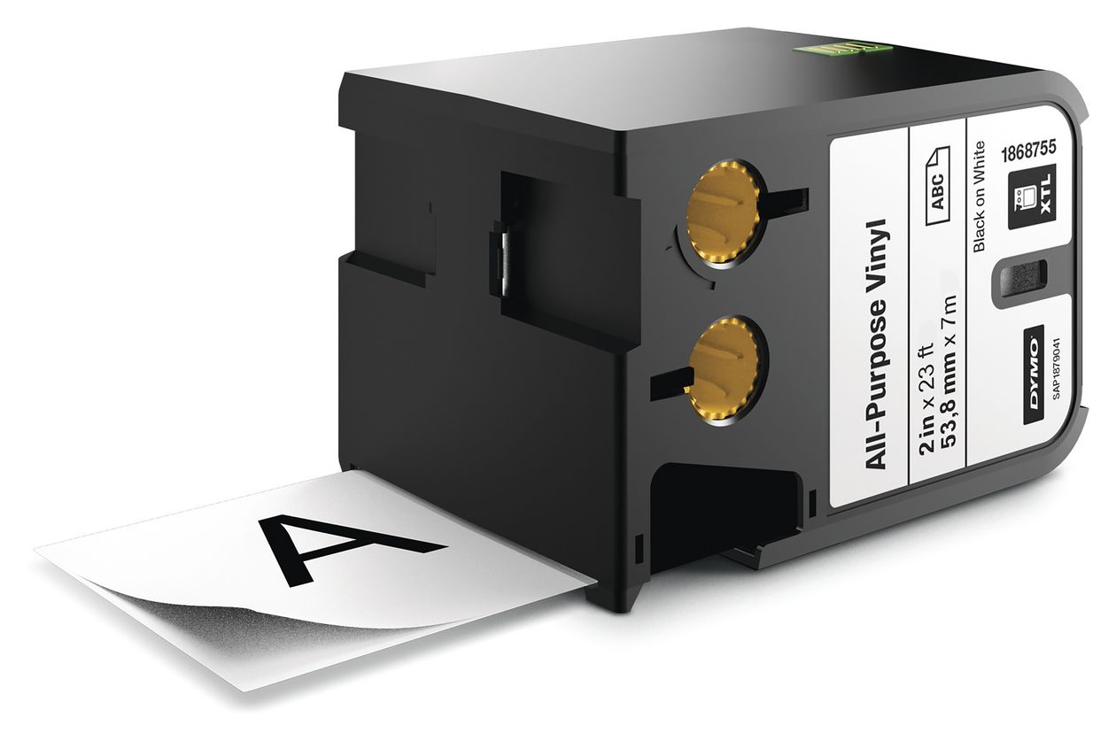 DYMO XTL Allzweck-Vinyletikett | 54 mm x 7 m | Schwarz auf Weiß 