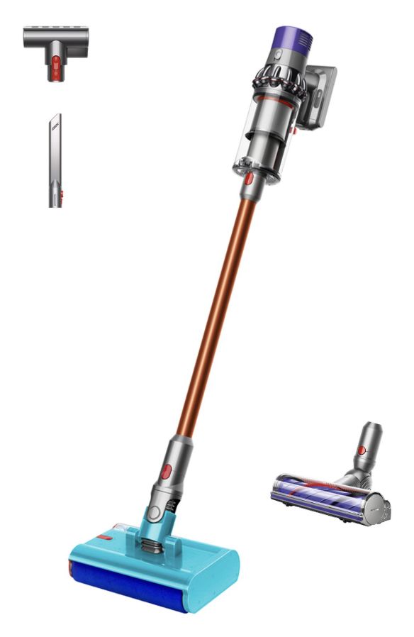 V10 Cyclone Submarine + Flex-Adapter Handstaubsauger Beutellos bis 60 min Laufzeit  (Nickel, Violett) 
