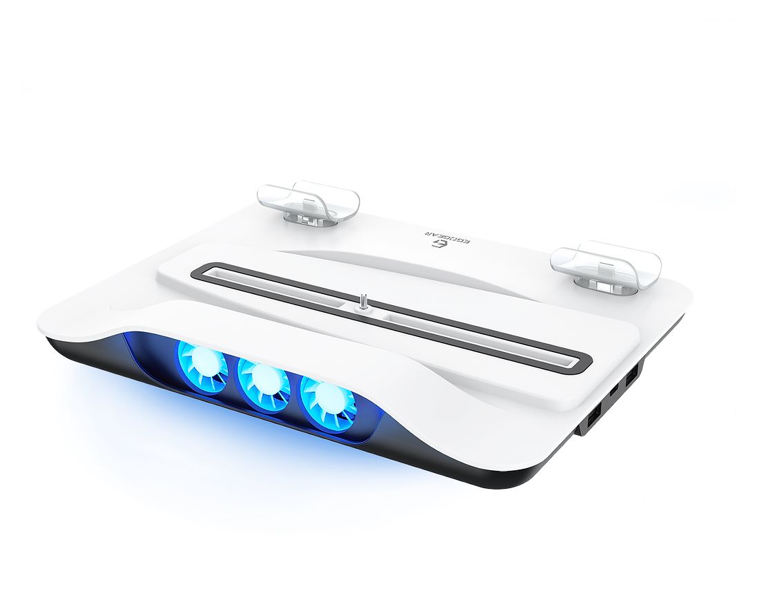 SCC5 Premium Ladestation und Kühlständer für PlayStation 5 Kabelgebunden (Weiß) 