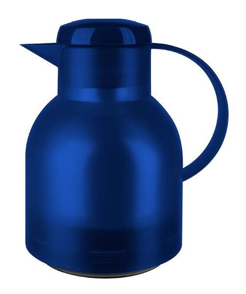 504231 SAMBA Quick Press Isolierkanne 1,0l Glas-Isolierkolben (Blau, Durchscheinend) 