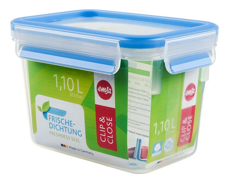 508541 CLIP&CLOSE 2.0 Frischhaltebehälter 1,1l rechteckig Clipverschluss Box Rechteckig  (Transparent) 