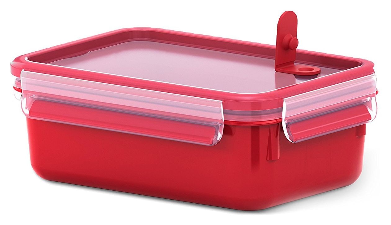 517773 CLIP&MICRO Frischhaltebehälter 1,0l mikrowellengeeignet 1 l Polypropylen (PP), Thermoplastisches Elastomer (TPE)  (Rot, Transparent) 