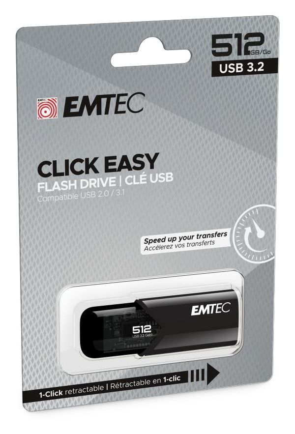 B110 Click Easy USB Typ-A Stick 512 GB  (Schwarz) 