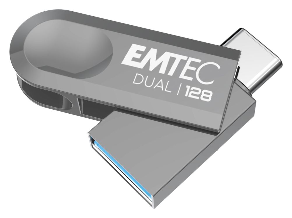 D280 Dual USB Type-A / USB Type-C Stick 128 GB  (Silber) 