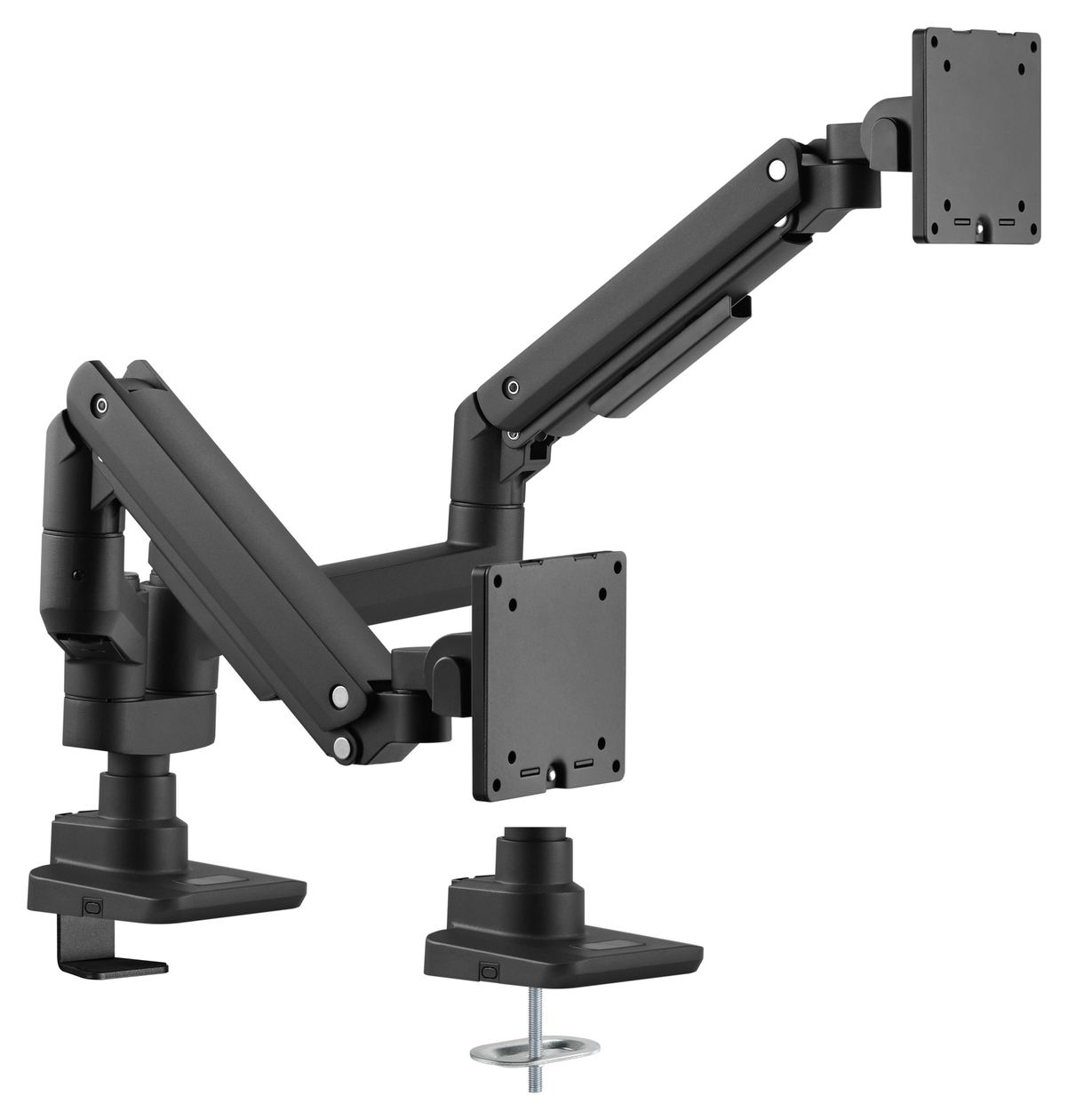 17"-35" Schwerlast-Doppelmonitor-Schreibtischhalterung, Schwarz 