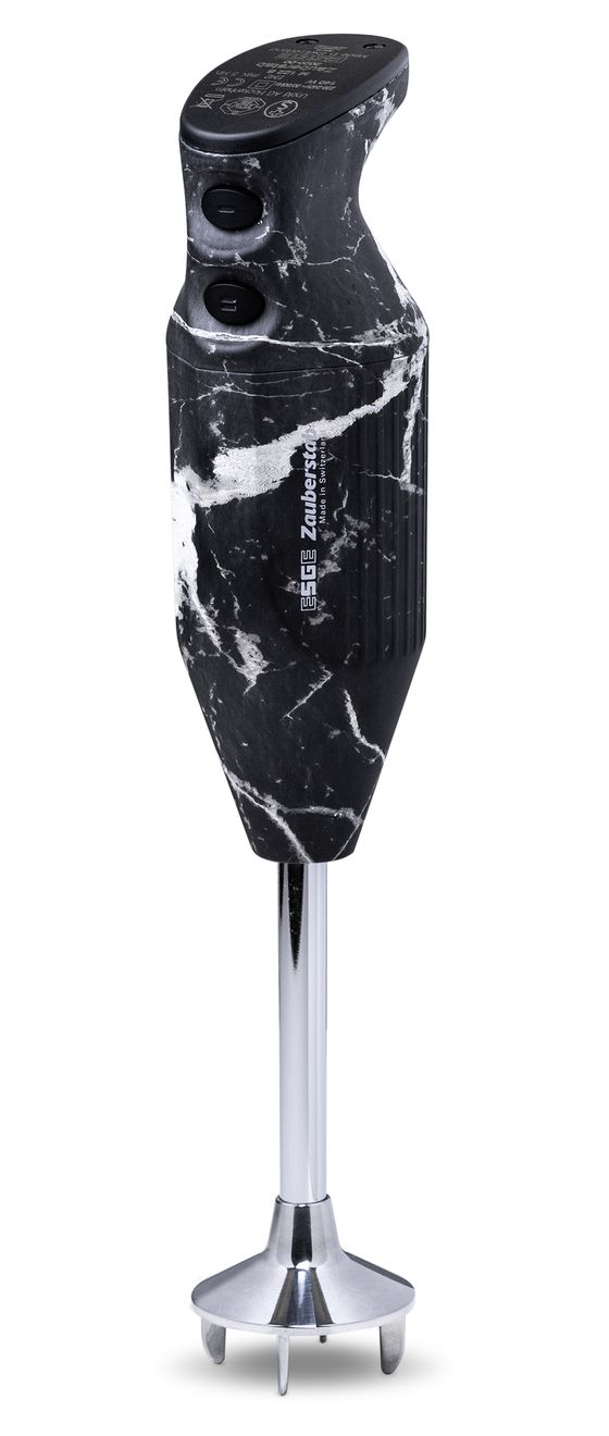 Design Edition Marmor/Schwarz Zauberstab Stabmixer 200 W (Schwarz, Marmorfarbe) 