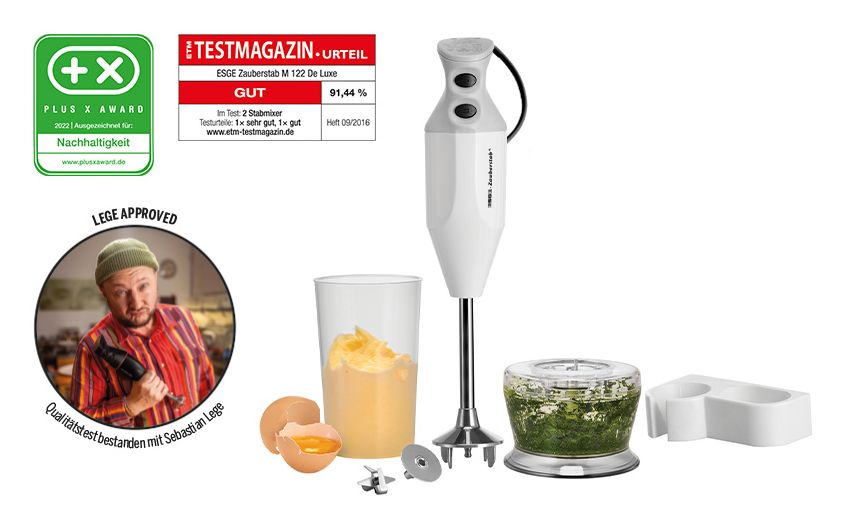 M122 de Luxe Zauberstab Stabmixer 140 W 2 Stufen  (Weiß) 