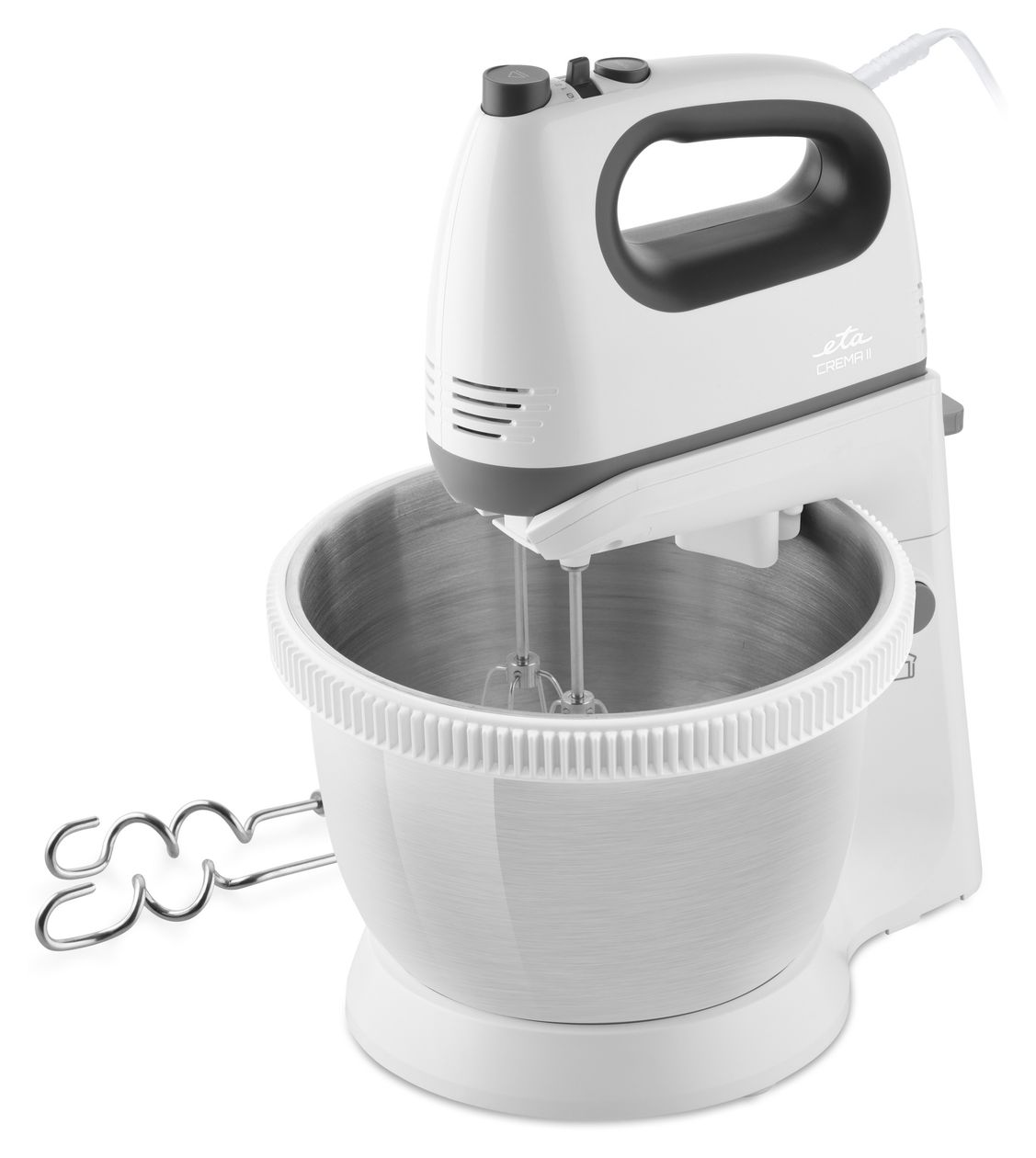 Crema II Handmixer 400 W 5 Stufen  (Grau, Weiß) 