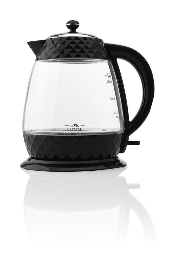 Crystal 1,7 l Wasserkocher 2200 W (Schwarz, Transparent) 