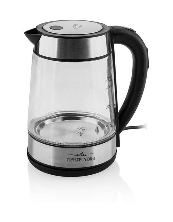 Crystela Digi 1,7 l Wasserkocher 2200 W (Schwarz, Transparent) 