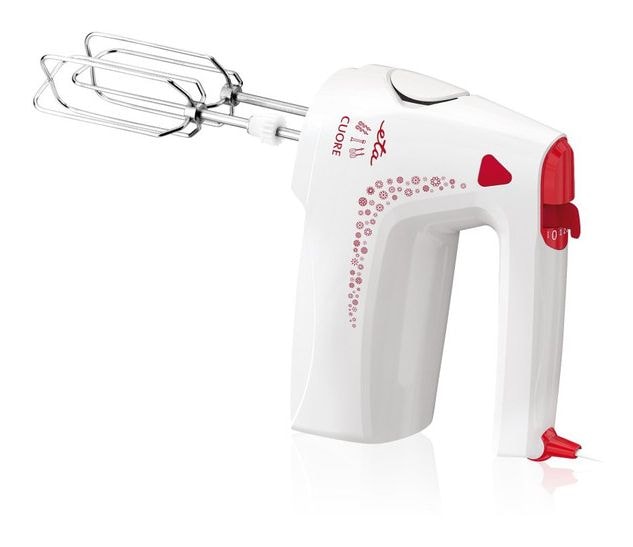 Cuore mit Stabmixer-Aufsatz Handmixer 4 Stufen 350 W  (Rot/Weiß) 