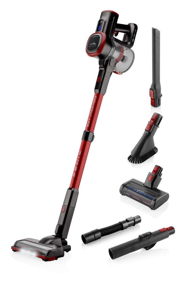 Fenix Handstaubsauger Beutellos bis 40 min Laufzeit 25,2 V HEPA  (Grau, Rot) 