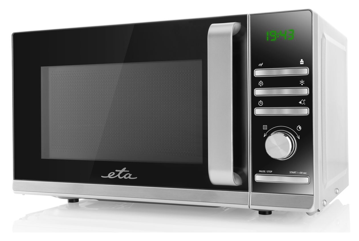 Galateo Freistehende Mikrowelle 700 W Größe: klein 5 Stufen  (Edelstahl, Schwarz) 