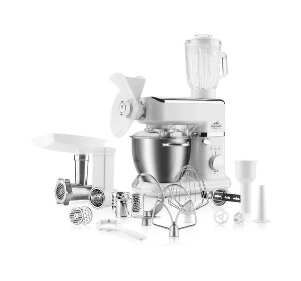 Gratussino Maxo II 1000 W Küchenmaschine 4,5 l  (Edelstahl, Weiß) 