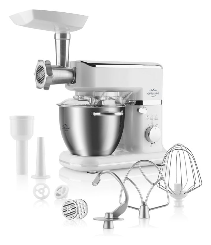 Gratussino Smart 800 W Küchenmaschine 4,5 l  (Edelstahl, Weiß) 