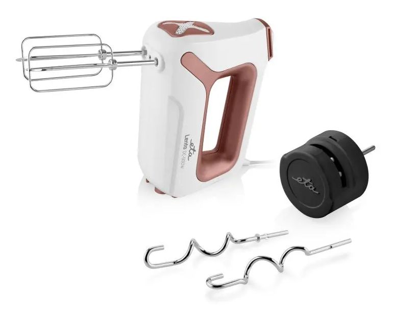 Lento Elements Handmixer 500 W 4 Stufen  (Weiß, Terrakotta) 