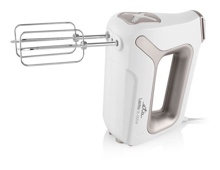 Lento Elements Handmixer 500 W 4 Stufen  (Weiß, Silber) 