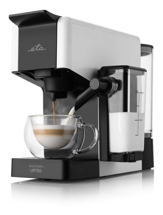 Multicaps Latteo Gemahlener Kaffee/Kaffeekapsel Maschine  (Weiß) 
