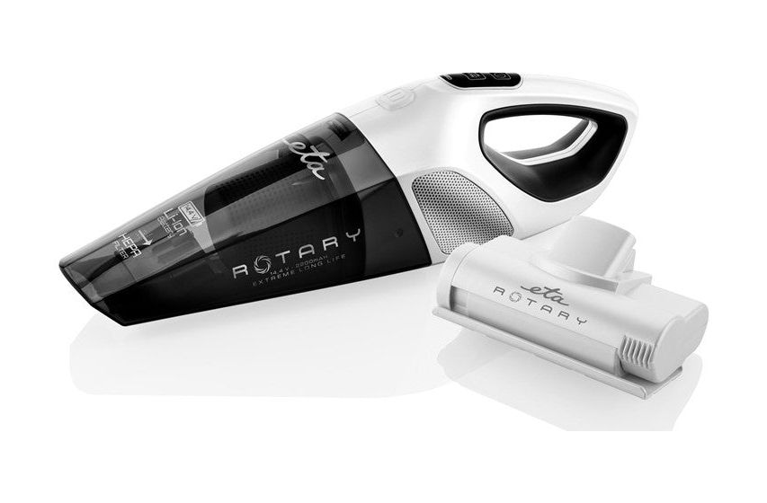 Rotary Handstaubsauger Beutellos bis 25 min Laufzeit 14,4 V HEPA  (Grau, Weiß) 