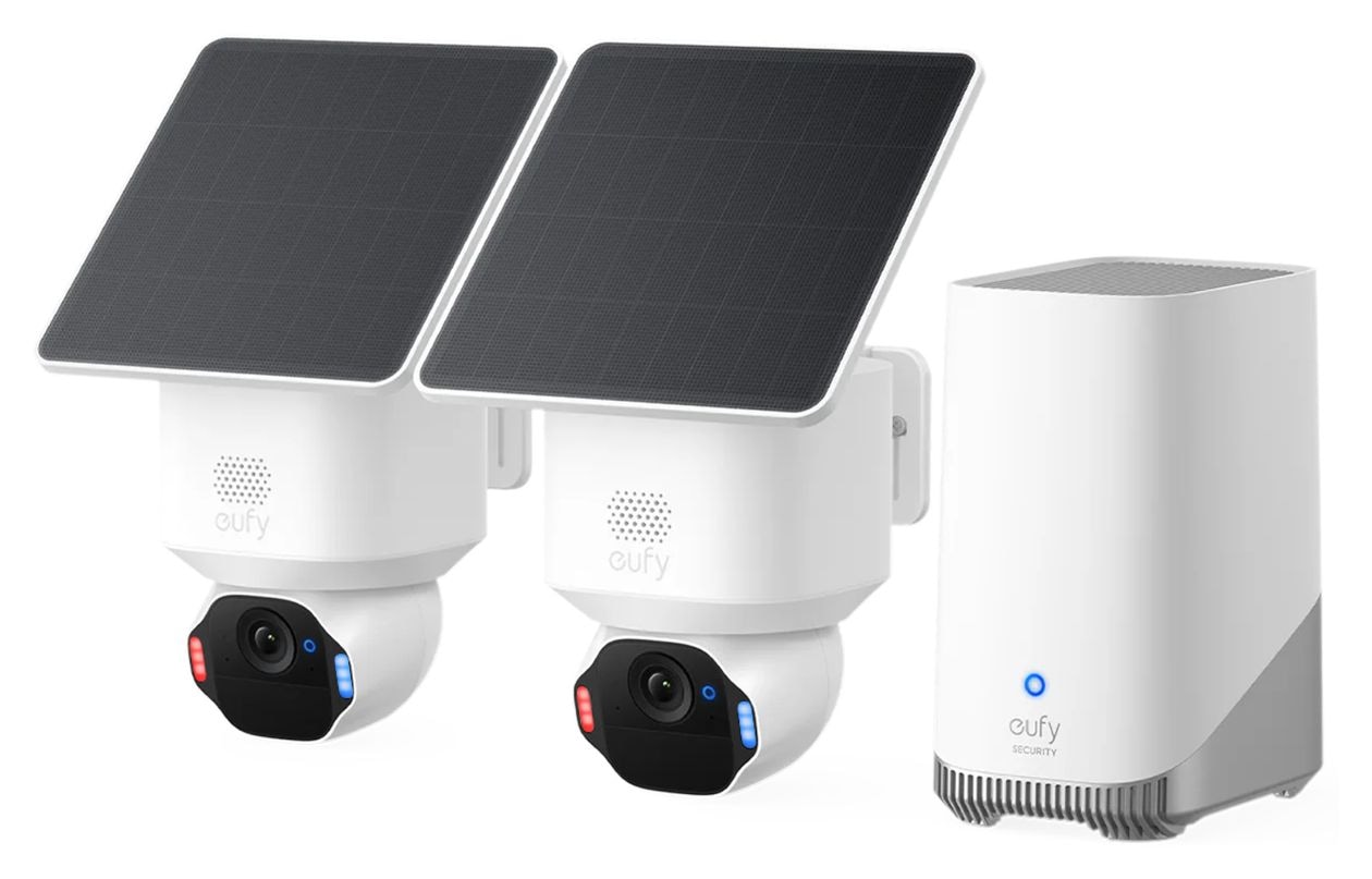 SoloCam E42 + HomeBase S380 3840 x 2160 Pixel IP-Sicherheitskamera IP65 Innen & Außen Nachtsicht  (Weiß) 