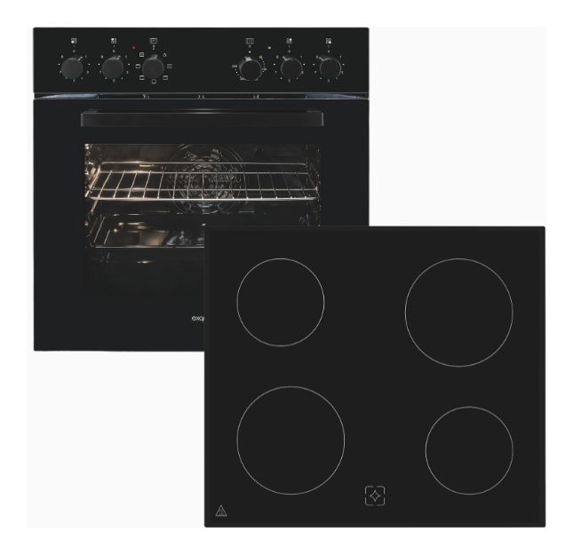 EHE256-U-020 Herdset 59 l mit 60 cm Glaskeramik Kochfeld 