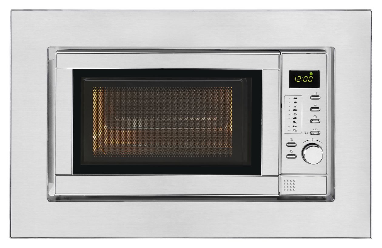 EMW19-7G Einbau-Mikrowelle 1200 W Größe: klein 5 Stufen Grill (Silber) 