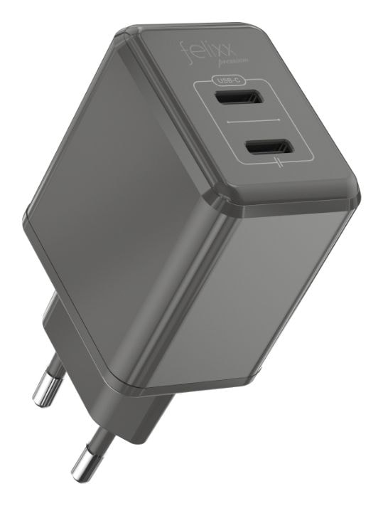 Premium Schnelllader mit Power Delivery 2 Ports 30 W Ladegerät  (Grau) 