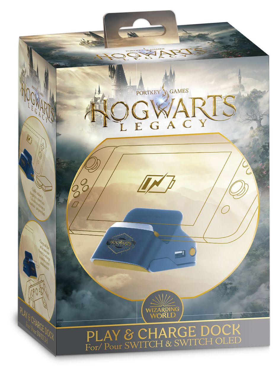 Play & Charge Dock Hogwarts Legacy Nintendo Switch  (Blau, Gelb) 