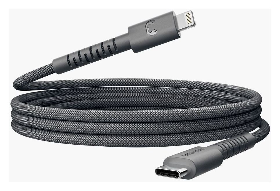 FlexWave Rundkabel Lightning auf USB C Männlich 2 m  (Grau) 